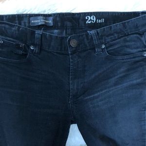 J. Crew mid rise toothpick jeans.